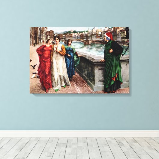 Dante trifft Beatrice in Florenz Kunstmalerei Leinwanddruck (Insitu (Holzboden))