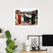 Dante trifft Beatrice in Florenz Kunstmalerei Poster (Heimbüro)