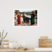 Dante trifft Beatrice in Florenz Kunstmalerei Poster (Küche)