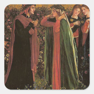 Dante trifft Beatrice Quadratischer Aufkleber