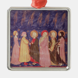 Dante und Beatrice mit den Heiligen des Paradieses Ornament Aus Metall