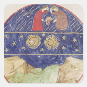 Dante und Beatrice Quadratischer Aufkleber
