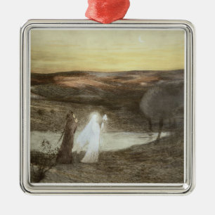 Dante und Beatrice, von "L'Estampe Moderne", publ Ornament Aus Metall