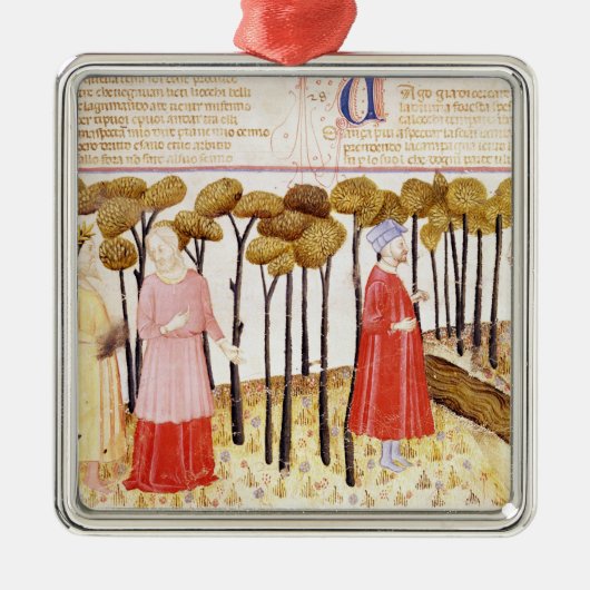 Dante und Virgil am Gipfel des Fegefeuers Ornament Aus Metall (Vorne)