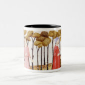 Dante und Virgil am Gipfel des Fegefeuers Zweifarbige Tasse (Mittel)