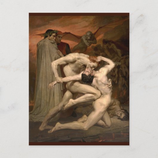 Dante und Virgil Bouguereau Vintage Kunst Postkarte (Vorderseite)