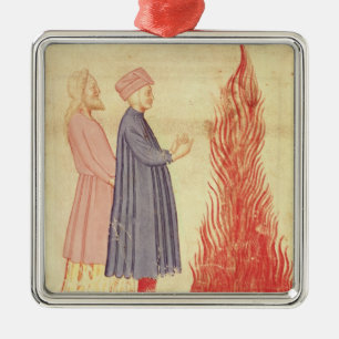 Dante und Virgil erkennen Ulysees Silbernes Ornament