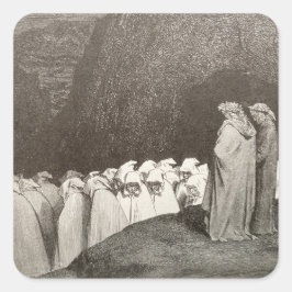 Dante und Virgil - Heuchler Quadratischer Aufkleber