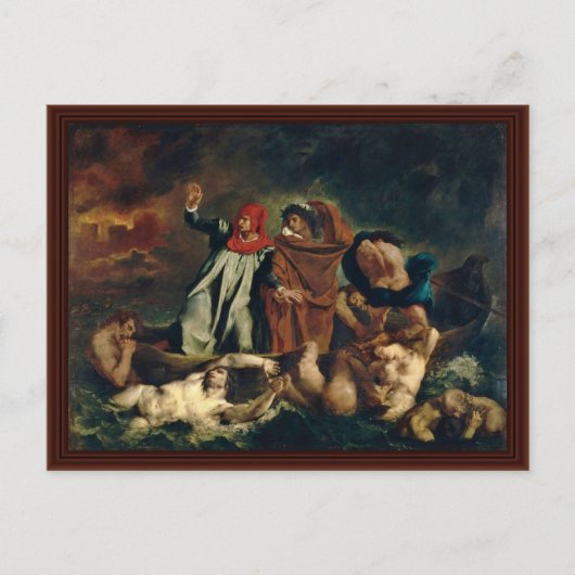 Dante und Virgil in Hell (die barque von Dante) Postkarte (Vorderseite)