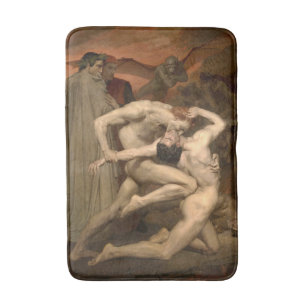 Dante und Virgil in Hell (von Bouguereau) Badematte