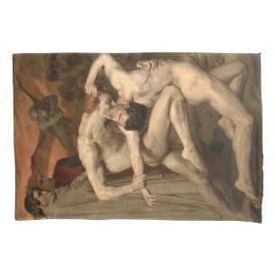 Dante und Virgil in Hell (von Bouguereau) Kissenbezug