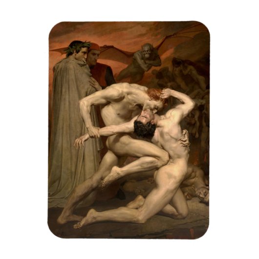 Dante und Virgil in Hell (von Bouguereau) Magnet (Vertikal)