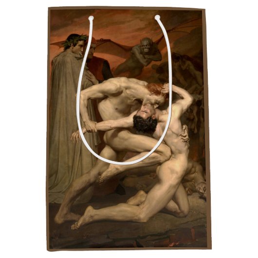 Dante und Virgil in Hell (von Bouguereau) Mittlere Geschenktüte (Vorderseite)