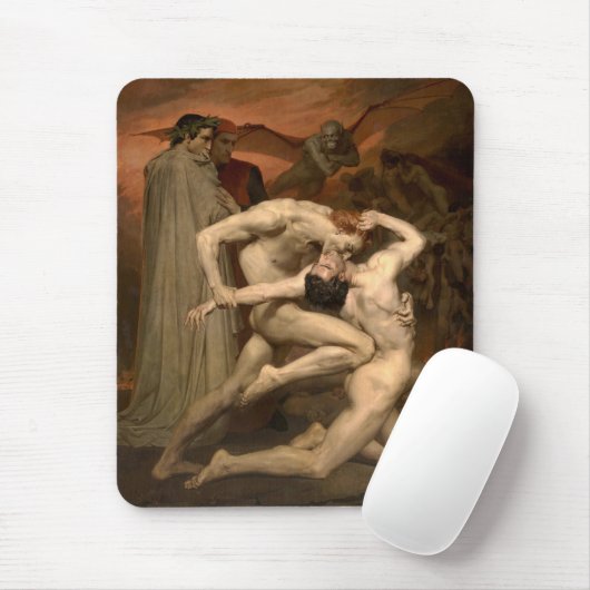 Dante und Virgil in Hell (von Bouguereau) Mousepad (Mit Mouse)