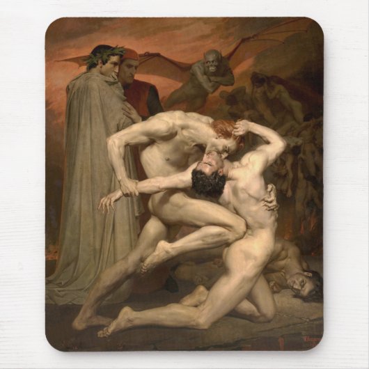 Dante und Virgil in Hell (von Bouguereau) Mousepad (Vorne)