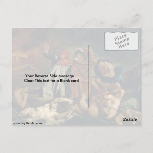 Dante und Virgil in Hell von Eugene Delacroix Postkarte (Rückseite)