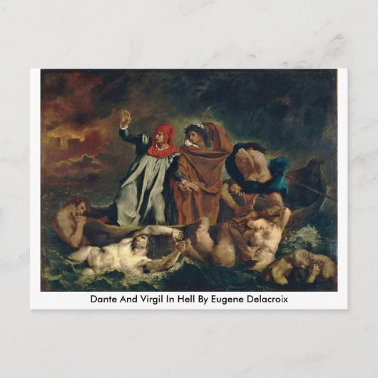 Dante und Virgil in Hell von Eugene Delacroix Postkarte (Vorderseite)