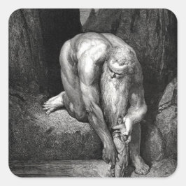 Dante und Virgil in Riesenhand Quadratischer Aufkleber