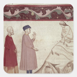 Dante und Virgil treffen die eingesperrten Soule Quadratischer Aufkleber