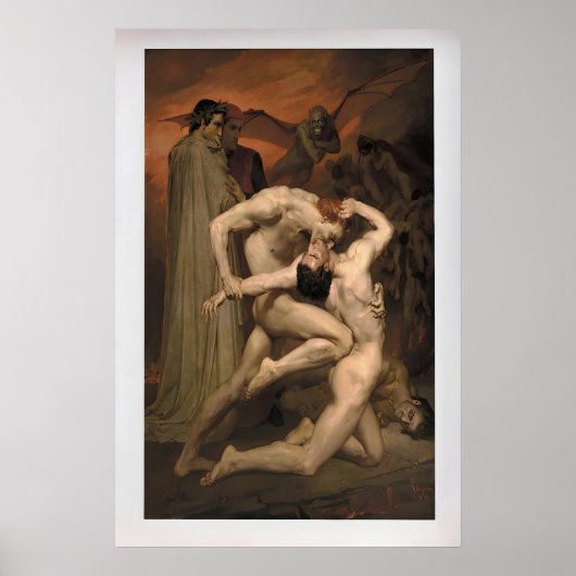 Dante und Virgil von William-Adolphe Bouguereau Poster (Vorne)