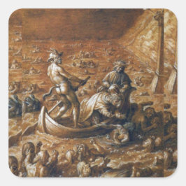 Dante & Virgil auf der Styx Ferry Quadratischer Aufkleber
