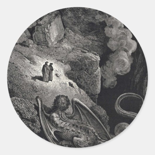 Dante & Virgil mit Geryon Stickers (Vorderseite)