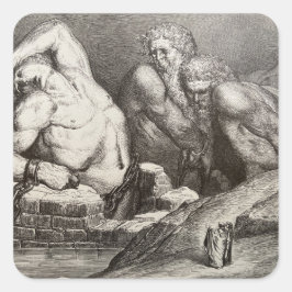 Dante & Virgil sehen die Giants in Inferno Quadratischer Aufkleber