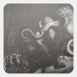 Dante & Virgil treffen Minos und seinen Schwanz In Quadratischer Aufkleber