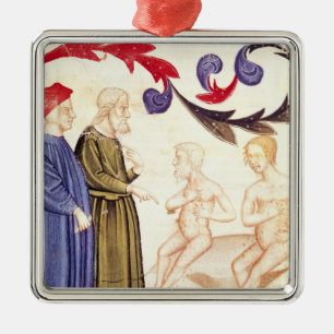 Dante, Virgil und Pest-geschlagen Silbernes Ornament