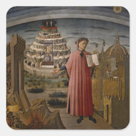 Dante vor dem Kloster Mt. Quadratischer Aufkleber