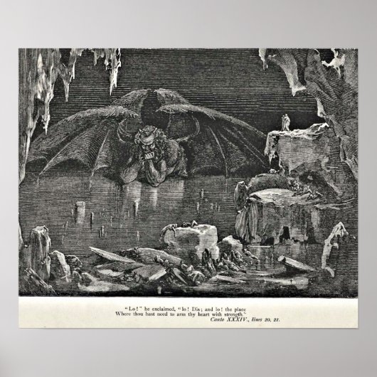 Dante's Inferno Devil in Hell Illustration Poster (Vorne)