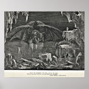 Dantes Inferno-Teufel in der Höllen-Illustration Poster