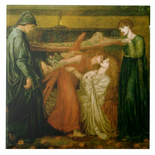 Dantes Traum durch Gabriel Dante Rossetti Fliese (Vorderseite)