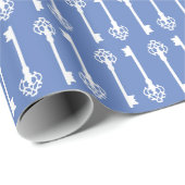 Danube Blue Viktorianisch Keys Geschenkpapier (Rolleneckpunkt)
