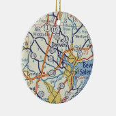 Danvers MA Vintag Map Keramik Ornament (Rechts)