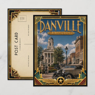 Danville Kentucky Vintage Art Deco Golden Age Postkarte