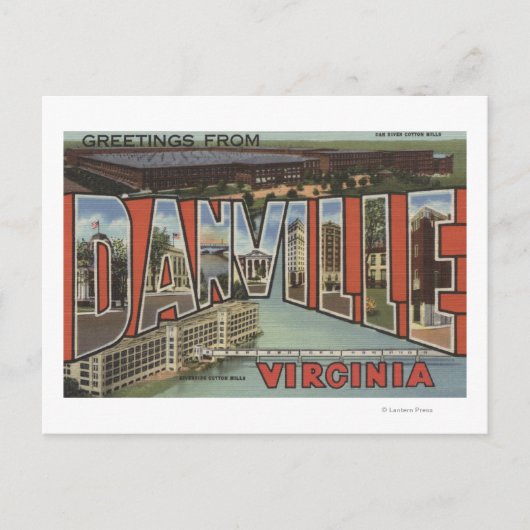 Danville, Virginia - Große Buchstabenszenen Postkarte (Vorderseite)