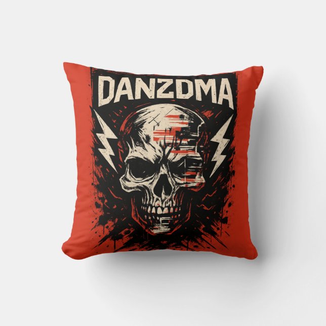Danzdma Skull Graffiti Throw Kissen (Vorderseite)