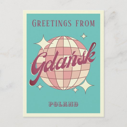Danzig Danzig Polen Urlaub Retro Postkarte (Vorderseite)