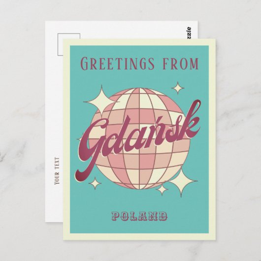 Danzig Gdansk Polen Urlaub Retro Postkarte (Vorne/Hinten)