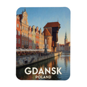 Danzig Langer Markt Polen Reise Szene Magnet