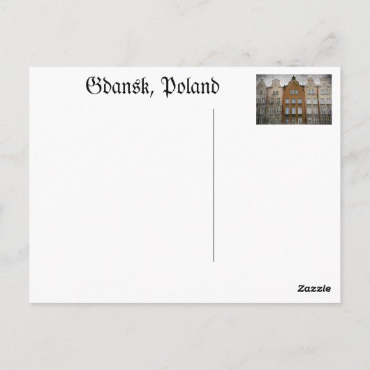Danzig, Polen Postkarte (Rückseite)