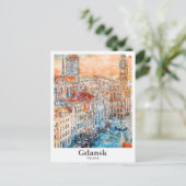 Danzig Polen Reisen Wasserfarben Hand gezogen Postkarte (Stehend Vorderseite)