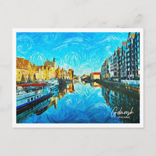 Danzig Polen Schöne Öllandschaft Postkarte (Vorderseite)