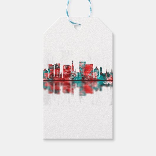 Danzig Polen Skyline Geschenkanhänger (Vorderseite)