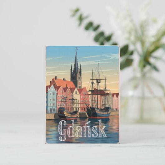 Danzig Polen Vintag Postkarte (Stehend Vorderseite)