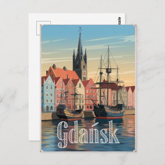 Danzig Polen Vintag Postkarte (Vorne/Hinten)