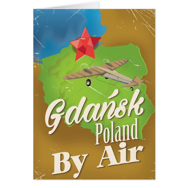 Danzig Polen Vintages Flugplakat (Vorne)