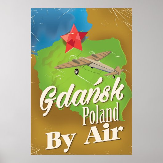 Danzig Polen Vintages Flugplakat Poster (Vorne)