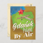Danzig Polen Vintages Flugplakat Postkarte (Vorne/Hinten)